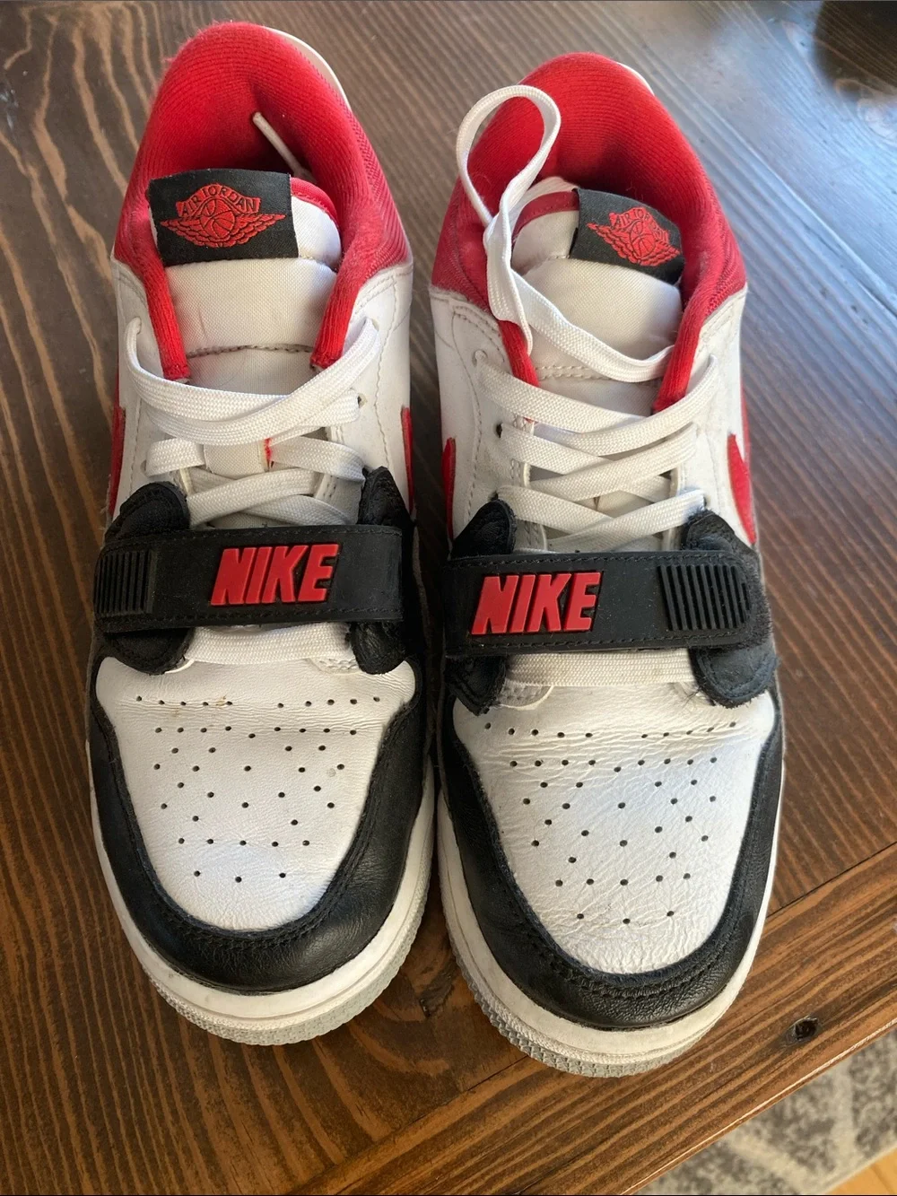 Jordan Kids White, Black & Red Low-Top Sneakers